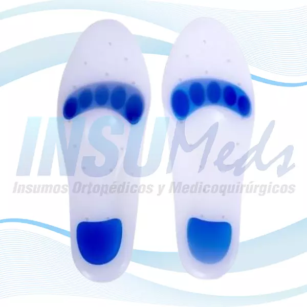 Plantilla pie-botón-arco integrado en silicona
