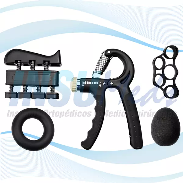 Kit Ejercitador de Resistencia de Mano x 5 Piezas, GRIP BALL