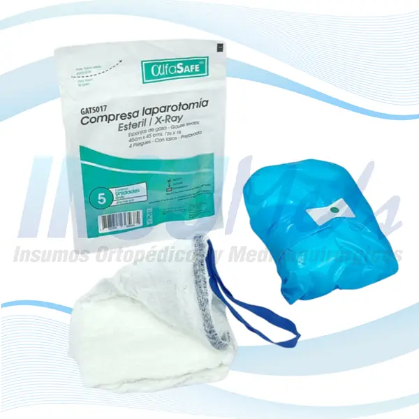 Compresa Laparatomía Estéril, 45 x 45 cm, ALFA SAFE 
