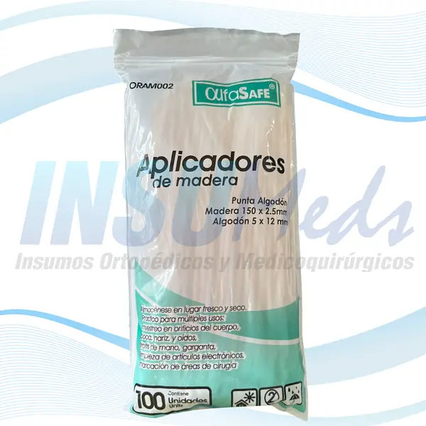 Aplicadores De Madera Con Punta De Algodón, AlfaSafe